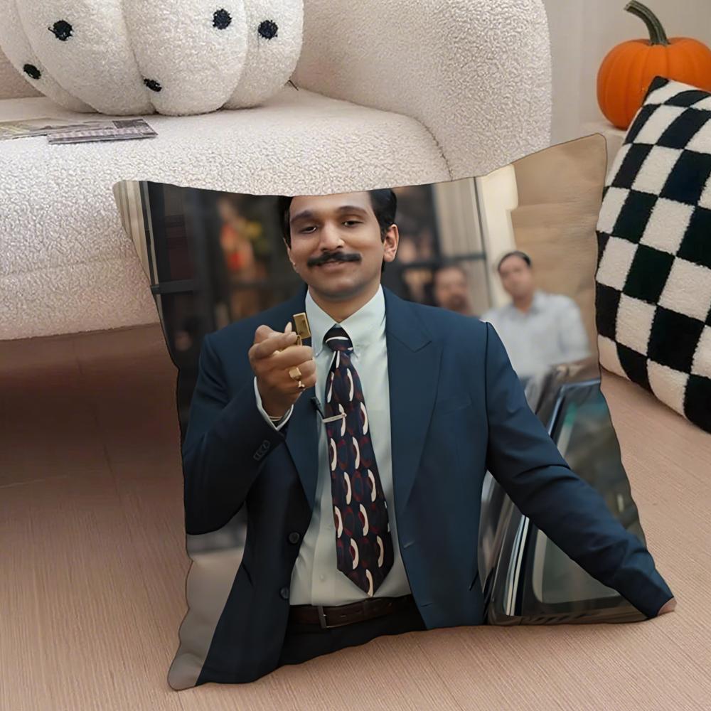 SScam The Harshad Mehta Story Cushion Cover Throw Pillow Cover Hidden Button Durable Polyester Chair Cushion