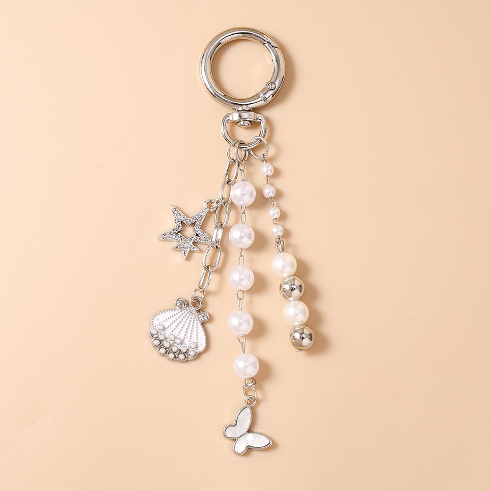 Cute Crystal Love Heart Keychain Angel Wing Key Ring for Women Girls Handbag Pendants DIY Handmade Jewelry Gifts