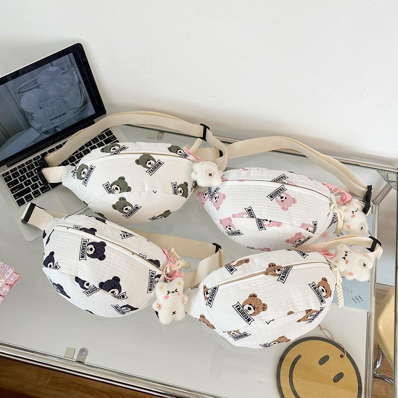 Student Commuting Fashion Shoulder Messenger Women's Bag New Outdoor Sports Fanny Pack Trend Cute Printed Breast Bag