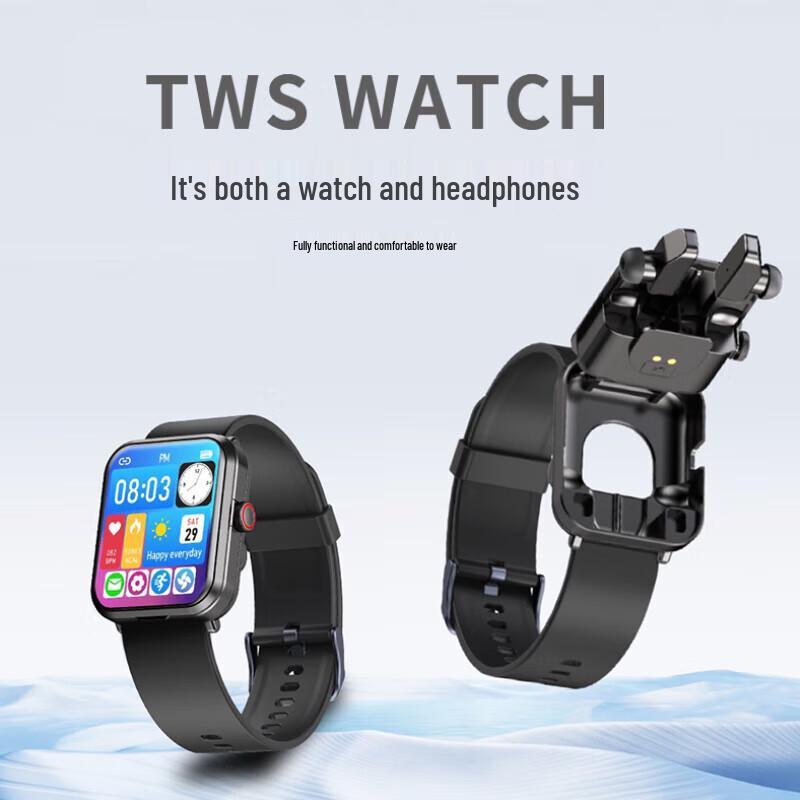 Yi Dian AD-0993 Smart Watch with Integrated Bluetooth Earbuds (CN version)