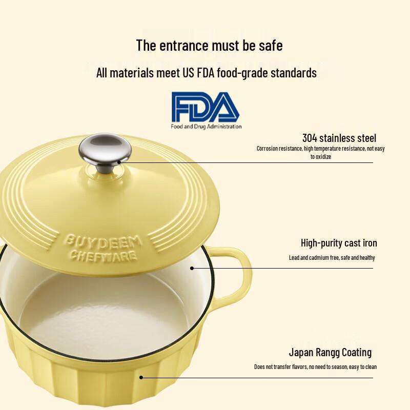 Buydeem Enamel Cast Iron Pot