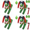 Festive Christmas Green Monster The Grinch Cosplay Pajamas Costume For Kids