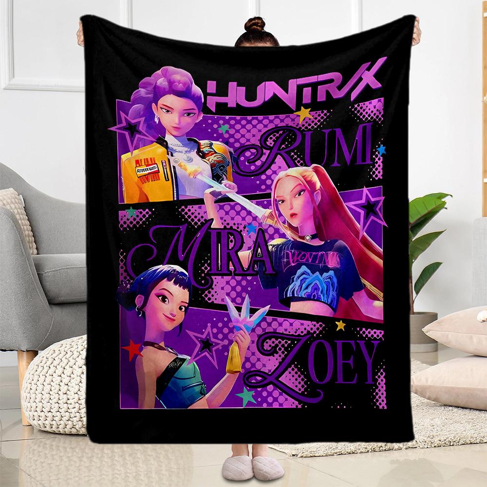 1pc Demon Hunter Girls: Future Fusion blanket Soft and Warm for Sofa Office Camping Travel Livingroom Great Gift for Friends and Family Comfortable