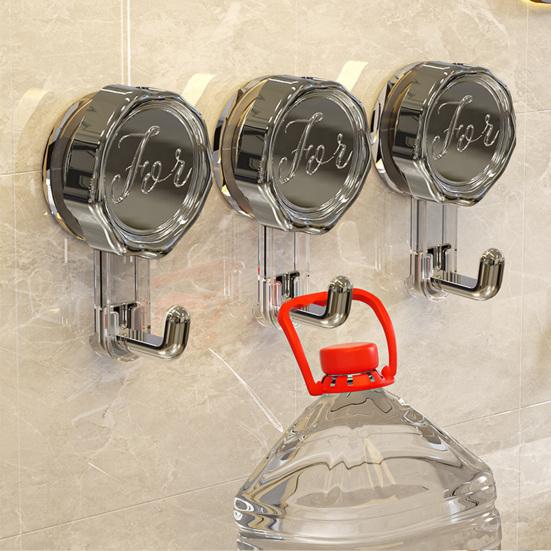 Suction Cup Hook Strong Adsorption No Drilling Wall Hook Reusable Easy Disassembly Hook for Kitchen Bathroom