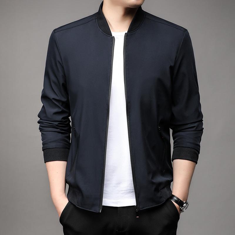 Solid Color Thin Men's Jacket Casual Baseball Jackets for Men Slim Fit Spring Autumn Blazers Coat Men Outwear