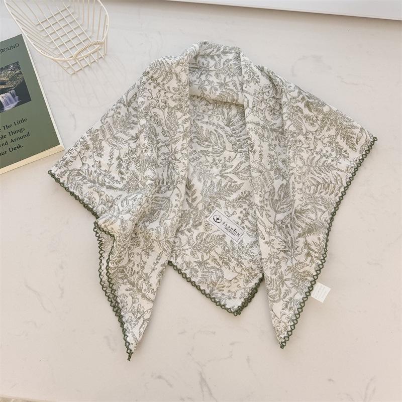 Square Scarf Women High Quality Bandana Female Headkerchief cotton linen Feeling Neckerchief Hijab Shawl Warps Summer Scarves