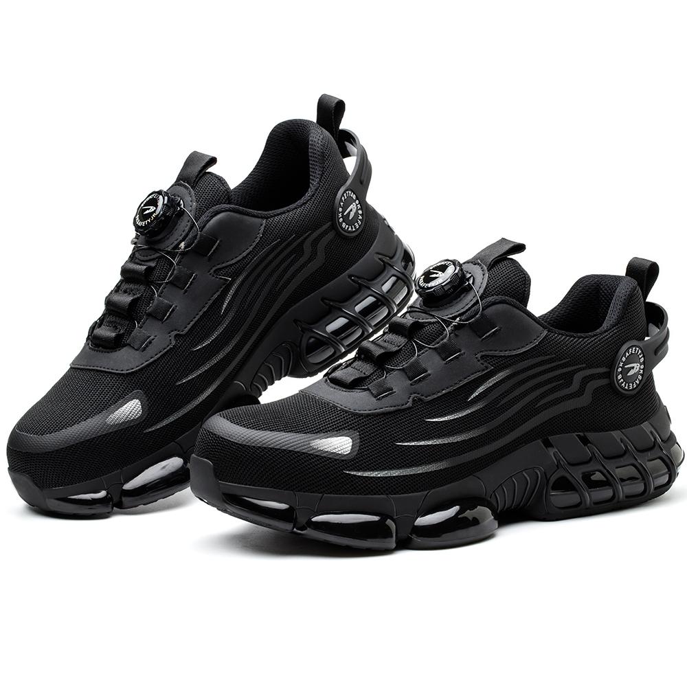 JB266 Nowe Buty Robocze Bezpieczne Oddychająca Siateczkowa Cholewka Stalowy Nosek Buty Ochronne Czarne Outdoor Męskie Buty