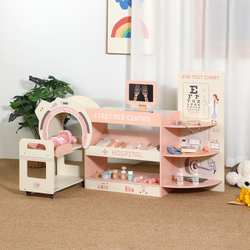 Wooden Children's Doctor Role-Play Set: Little Nurse Emergency Rescue Clinic Toys
