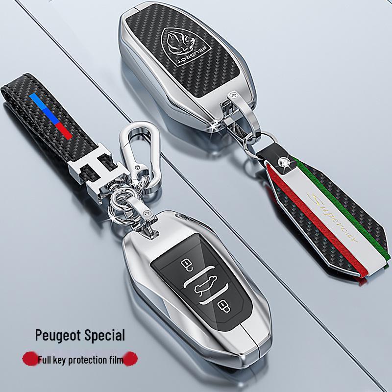 Peugeot Key Case for Models: 5008, 4008, 3008, 2008, 408, 508L, E2008, 308S - Car Key Shell with Logo Buckle