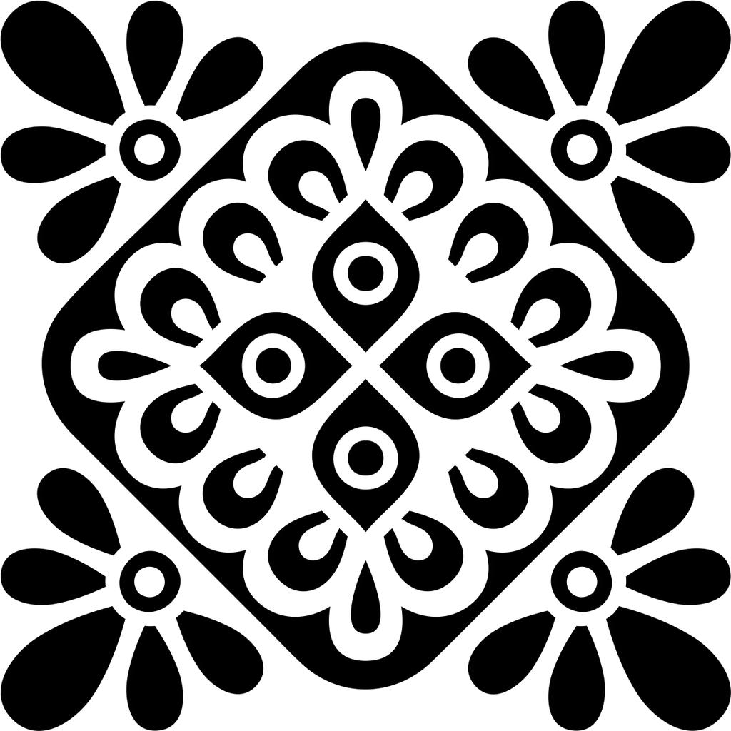 Printtoo Crafting Wooden Rubber Stamp Square Floral Mandala Pattern Scrap-booking-2 X 2