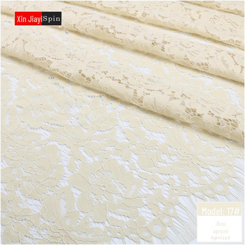 Hollow Tassel Eyelash Lace Fabric for Fashion Dresses