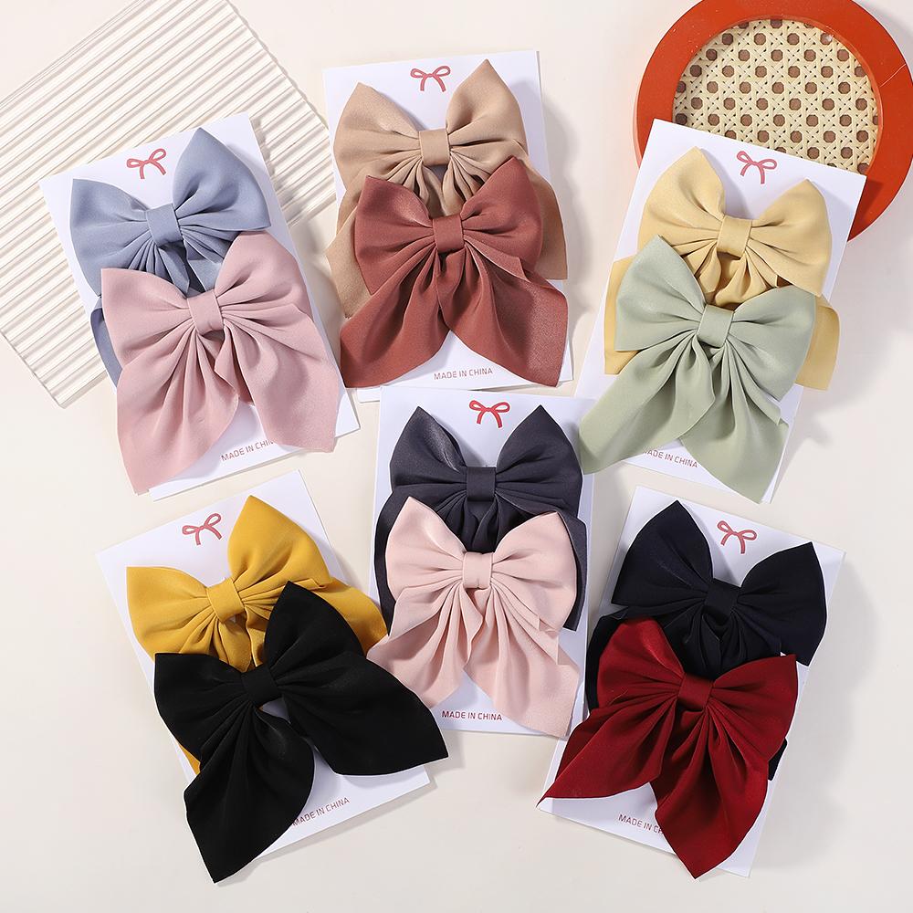 RAINBOW BOWS 2PCS/Lot Grosgrain Ribbon Hair Bows Boutique Hair Clip for Girls Hairgrips New Headwear Kids Hair Accessories Gift