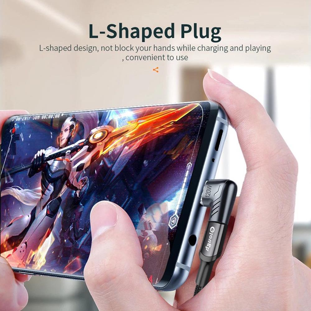 Elough 120W Type-C Male to Female Magnetic Elbow Adapter for Mobile Gaming