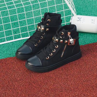 Pantofi de pânză de toamnă cu talpă înaltă pentru femei, pantofi de student, versiune coreeană, velcro, plat, casual, pantofi de bord, pantofi albi mici, pantofi de bord