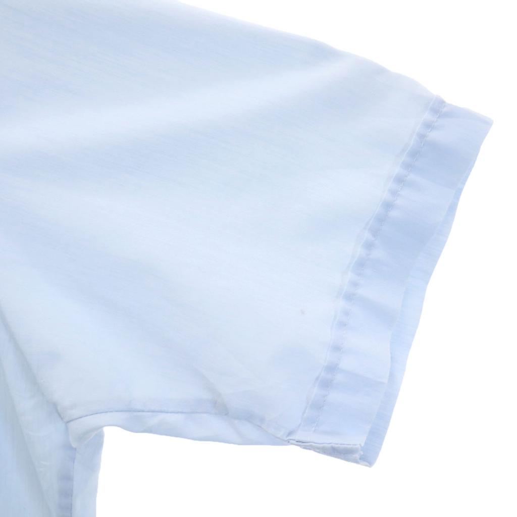 70s 80s Vintage Short Sleeve Open Color Cuban Shirt L Light Blue Men's Used