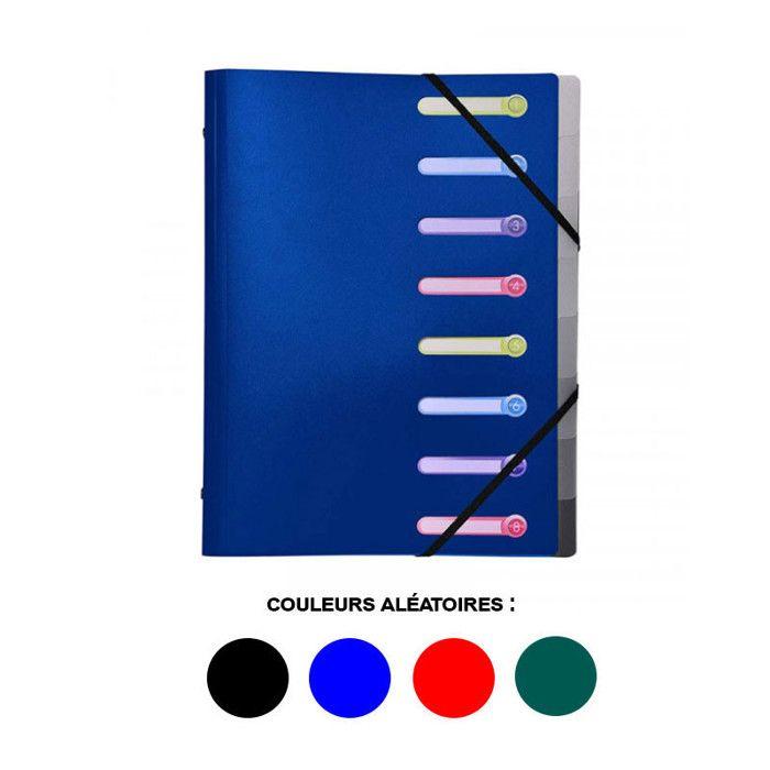 Trieur 8 compartiments 3 rabats + pochette intérieure couleurs assorties- exacompta
