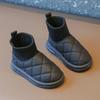 Children's Snow Boot Winter Warm Girls Cotton Sock Boots Solid Color Versatile Kids Causal Boys Plush Ankle Boots Outdoor Warm