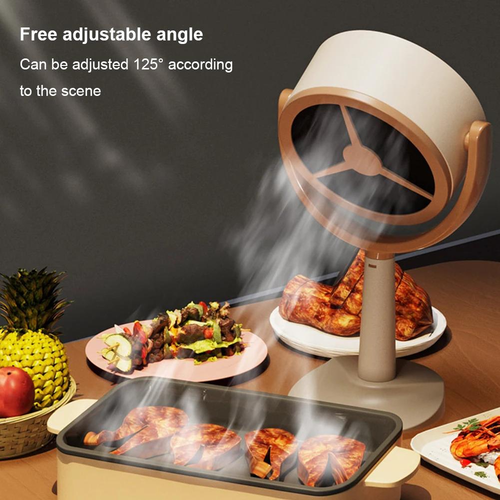 Desktop Range Hood Mini Kitchen Desktop Range Hood  Adjustable Angle USB Rechargeable Small Cooker Hood for Indoor BBQ Hot Pot