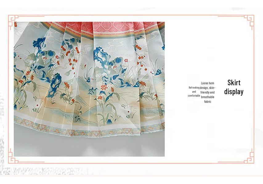 Girls' Chinese Hanfu Dress: Spring & Autumn Mamian Skirt Set for Little Performers