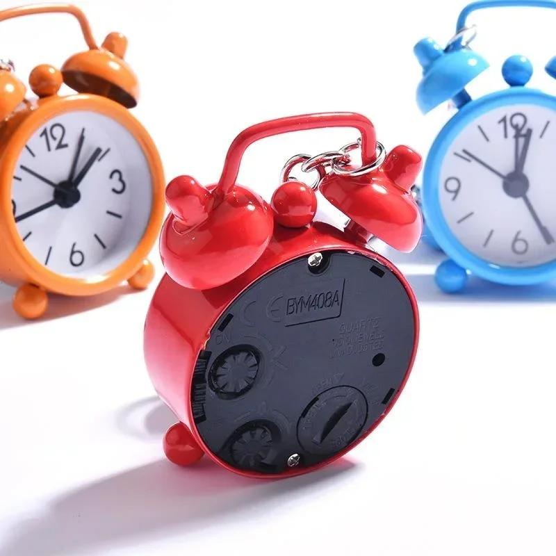 1pc Mini Alarm Clock Keychain Creative Car Ornament Bag Pendant Ornament Couple Key Chain Small Gift Home Decor