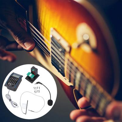 5 Band Acoustic Guitar Pickup LC-5 EQ Preamp LCD Screen Tuner Piezo Pickup Guitar Bass Pickups Kit for Muscial Beginners