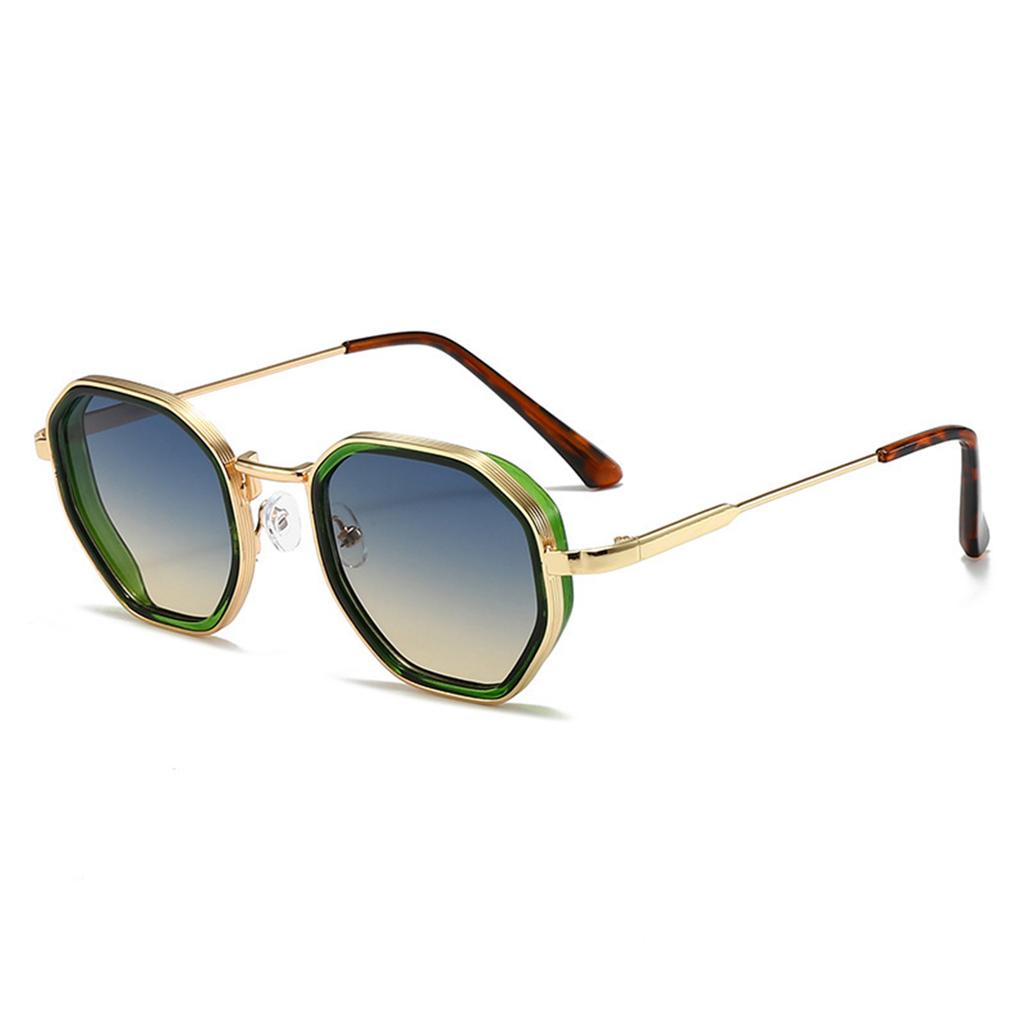 New Metal Polygon Trendy Sunglasses, Men's High-end Sunglasses, UV Resistant and Sunscreen