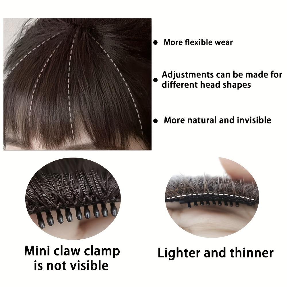MERISIHAIR Synthetic Black Curved Bangs Clip In Hair Extensions 6 Inch Black Hairpiece Hair Clip Natural Looking For Women Everyday Hairstyle