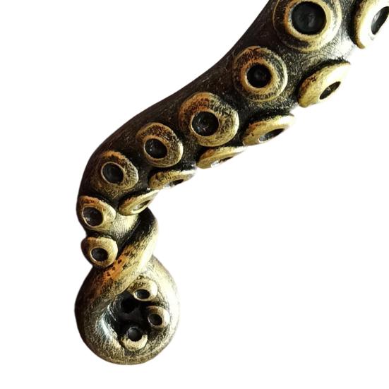 Klamka do drzwi Ośmiornica – Unikalny design macki, Wytrzymała rączka, 21 cm * 7 cm Wykończenie brązowe Ręcznie wykonana z 4 śrubami do drzwi szuflad