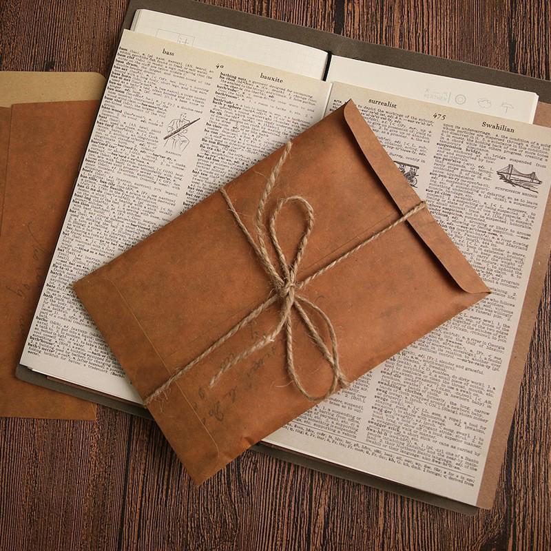 High-End Minimalist Retro Kraft Paper Envelopes with Love Letter Inscription - European and American Style