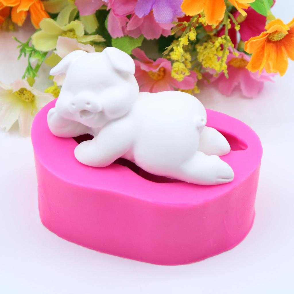 1pcs Pig Silicone Soap Candle Mold Fondant Chocolate Candy Cake Decoration Baking Pastry Tools Resin Polymer Clay Mold