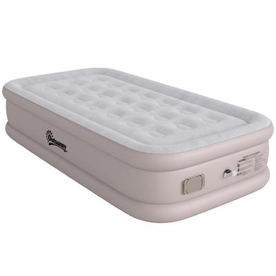Air Mattress, Integrated Electric Pump, Flocked Surface, Waterproof 5000 Mm, Carry Bag, 190x97x39cm, Khaki