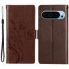 For Google Pixel 9 Pro XL Cell Phone Case Butterfly Imprinted Anti-Scratch Leather Wallet Cover