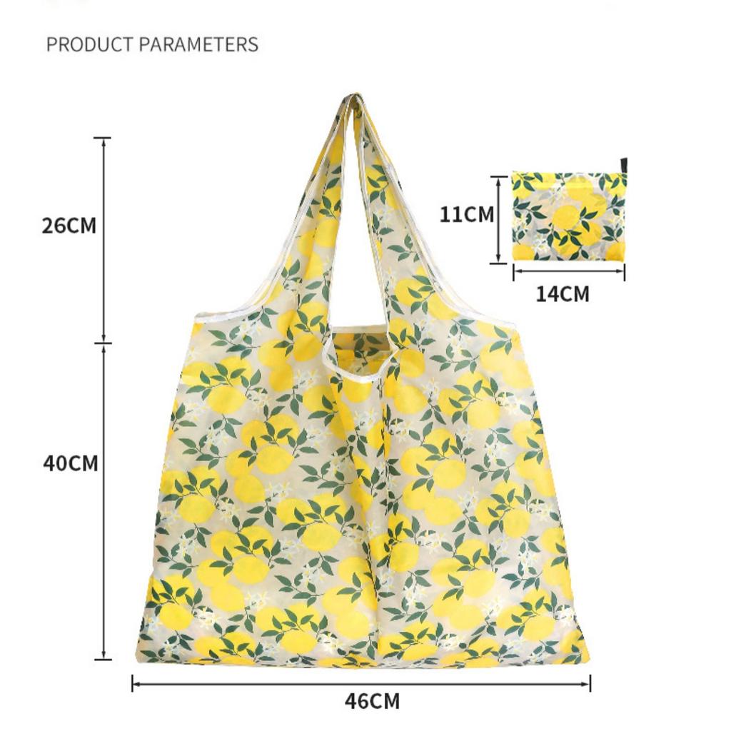 Large Capacity Folding Shopping Bag,Environmentally Friendly Folding Bag,Creative Portable Printed Hand-held Storage Bag