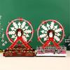 Rotating Christmas Ferris Wheel with LED Lights Musical Holiday Desktop Ornament Tabletop Decoration for Home Office