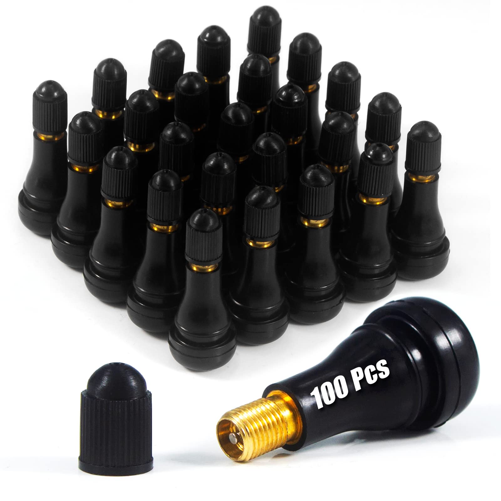 

Taiheiyo TR413 CL Tubeless Tire Rubber Valve, Air Valve, Rubber Valve with CL Cap, TR413CL чёрный