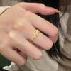 Starlight Irregular Dazzling Star Inlay Dot Diamond Flower Rings for Women  Brushed Ring Suitable for Daily Jewelry Gifts