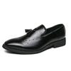 British Brock Tassel Loafers Men's Feet Business Sculptured Leather Leather Breathable Slip-on Men's Shoes 46 Plus Size