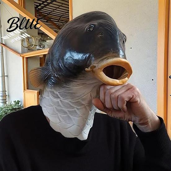 Részletes Hal Arcmaszk Halloweenre Vicces Fejmaszk Valósághű Latex Ponty Cosplay Kellék Állat Interaktív Jelmez Party Tréfa Cukor vagy Csalás Ajándék