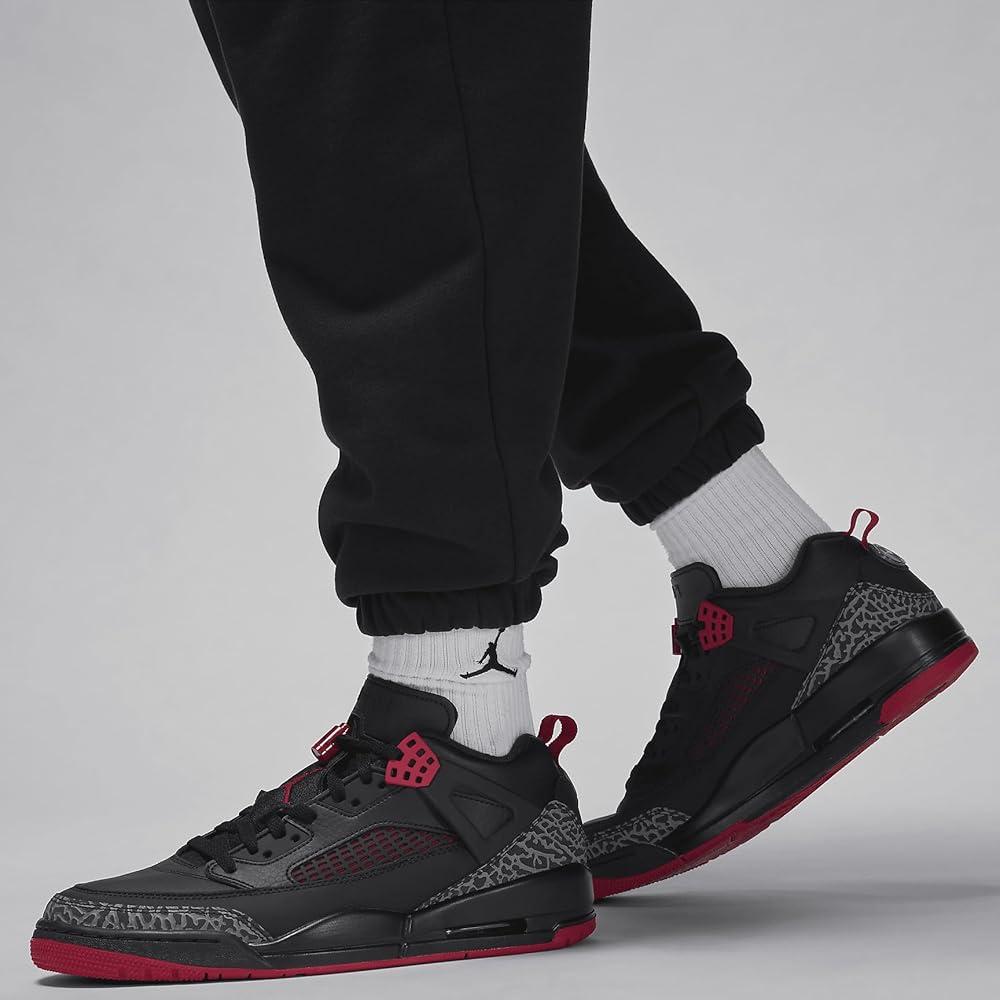 Nike Flight Fleet Solid Logo Print Drawstring Cuffed Casual Pants Men Bottoms Black FV7251-010
