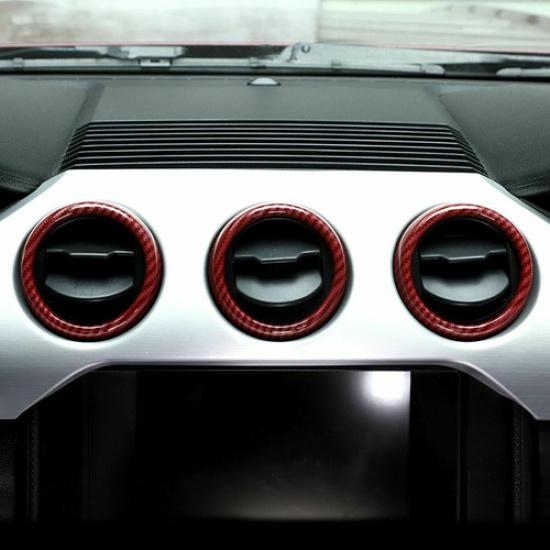 Air Condition Vent Outlet Frame Trim for Ford Mustang 15+ Red Carbon Accessories