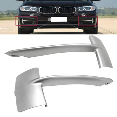 2 rejillas de parachoques delantero, placa de cubierta para bmw x5 F152014-2017, abs plateado