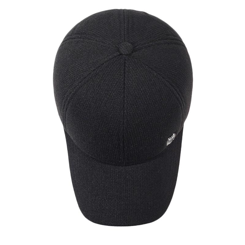 Men's Baseball Cap Autumn Winter Middle-Aged and Elderly Thick Ear Protection Warm Cap Outdoor Wool Cold-Proof Dad Cotton Cap