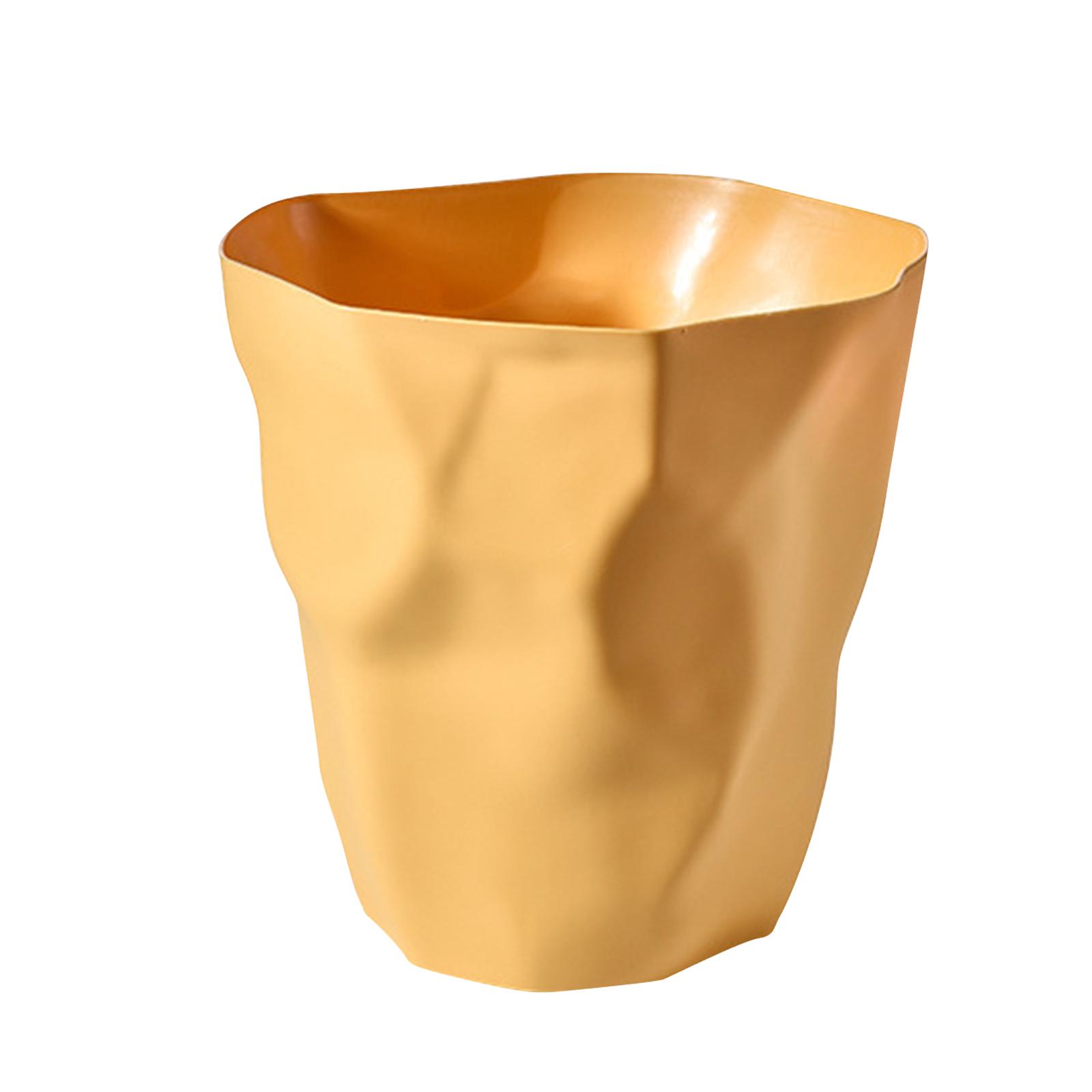 

Trash Can Dust Bin Household without Lid Minimalist Wastebasket Garbage Bin for Laundry Kitchen Toilet Indoor Living Room жовтий