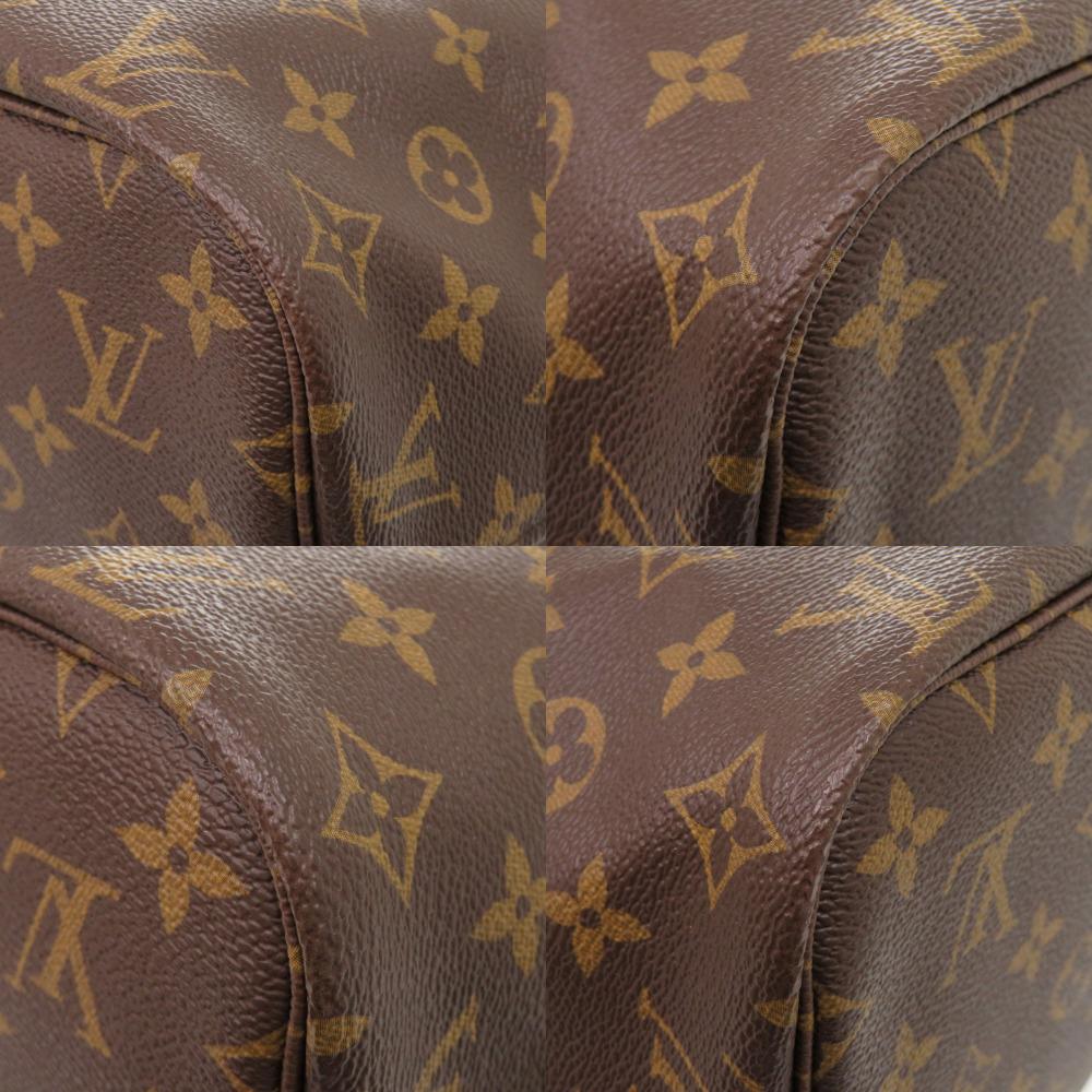 Used AUTHENTIC LOUIS VUITTON M40996 Monogram Neverfull MM with Pouch Tote Bag Fuchsia