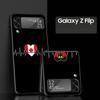Vlajka britského srdečního tepu Čína Láska Linka Pouzdro na telefon pro Samsung Galaxy Z Flip 3 4 5 Černé skládací mobilní pouzdro Tvrdý PC Ochranný kryt