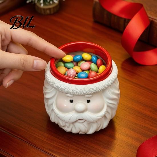 Christmas Themed Desk Accessory Cute Santa Claus Resin Flowerpot, Decorative Desktop Window Sill Decoration Planter, Hand Painted Container for Indoor
