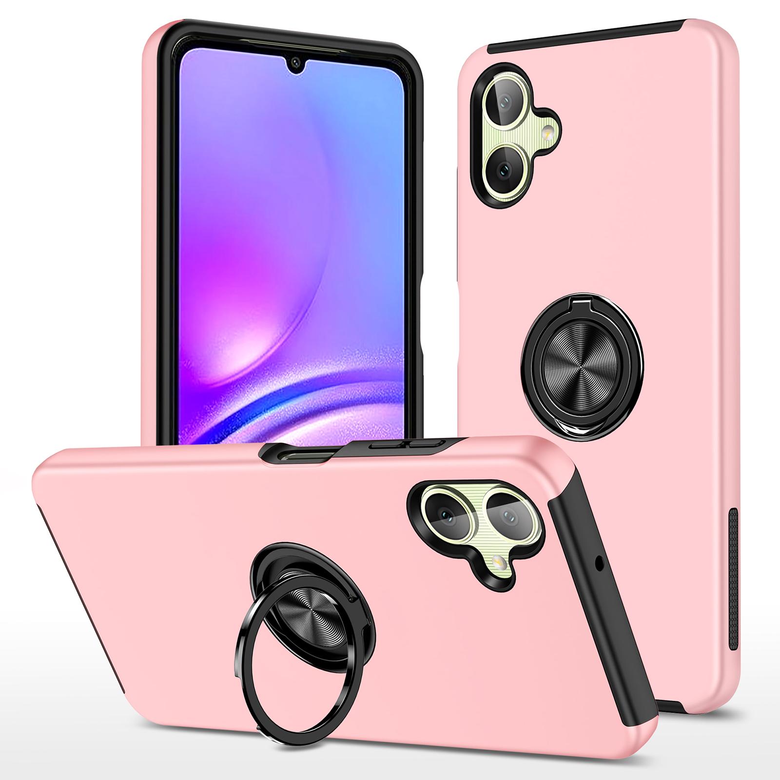 

For Samsung Galaxy A06 4G Case PC+TPU Phone Cover with Rotatable Ring Holder D