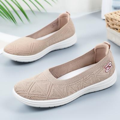 Damskie buty casualowe buty letnie jednopedałowe leniwe buty latające tkane buty siateczkowe miękkie podeszwy nie męczą stóp wszechstronne oddychające buty dla matki