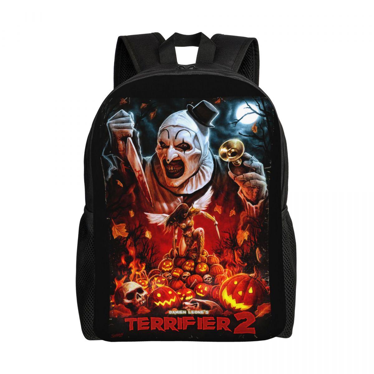 

Хелловін Клоун Фільм Жахів Terrifier Рюкзак для Чоловіків Жінок Водонепроникний Шкільний Коледжний Сумка З Принтом Сумка для Книг 16 inches