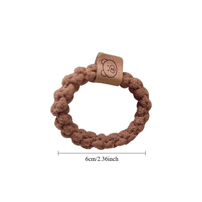 5pcs Little Bear Rubber Band Plush Meatball Head Small Intestine Headband, Simple Headband Accessory